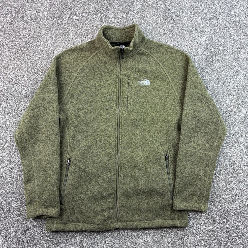 The North Face Gordon Lyons Jacket Mens Large Green Heather  Full Zip Fleece